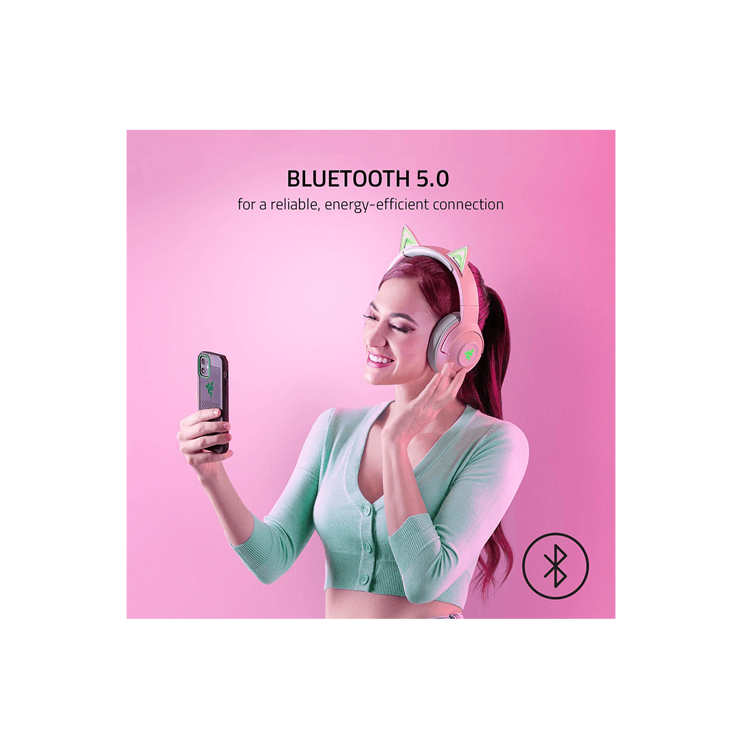 Razer Kraken BT Kitty Edition Wireless Bluetooth Headset with Razer Chroma RGB - Quartz in Qatar Razer Kraken BT Kitty Edition Wireless Bluetooth Headset with Razer Chroma RGB - Quartz in Qatar